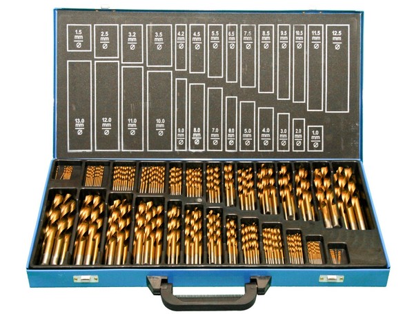 Metallbohrer-Set 230-Tlg. 1-13 Mm HSS-R Eg Tin Spiralbohrer Din 338 - Petools-image