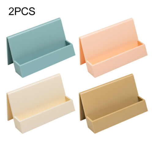 2pcs Portable Business Card Holder Triangle Suport Coffee Shop Desk Top Display - Picture 1 of 13
