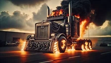 Digital Image Picture Photo Pic Wallpaper AI ART Background spit fire Truck