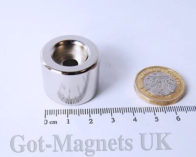 GOT-MAGNETS 25 x 20 mm 6.5mm Hole Counterbore (NORTH) N52 Neodymium Cylinder Magnet