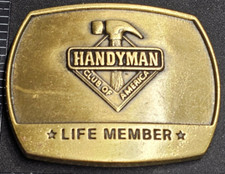 Vintage 1996 Handyman Club of America Life Member Belt Buckle Solid Brass
