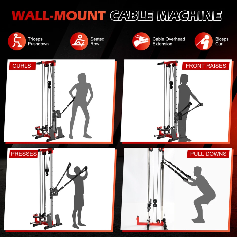 Wall Mount Cable Station Pull-Down 18 Positions High/Low Cable Crossover Machine - Image 3 of 4