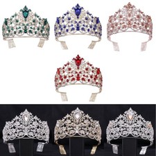 11cm Tall Crystal Large Wedding Bridal Queen Princess Prom Tiara Crown 7 Colours