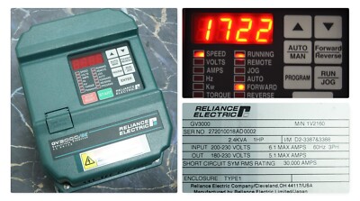 Reliance Electric GV3000 1 HP 1V2160 Vector Inverter 230 VAC Tested Good
