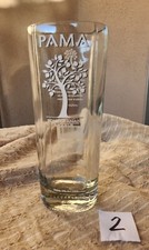 PAMA Pomegranate Liqueur Bottle Glass Vase Hand Crafted Polished Rim Handmade #2