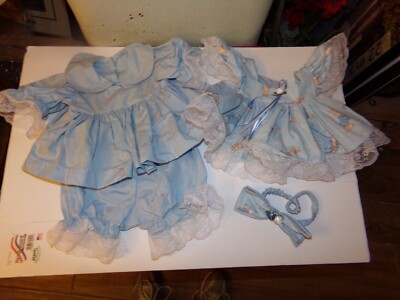 fits XAVIER ROBERTS  soft sculpture  KIDS DRESS BLUE HANDMADE
