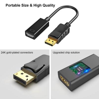 DP to HDMI display port 4k adapter female male Compatibl for Dell HP AMD】