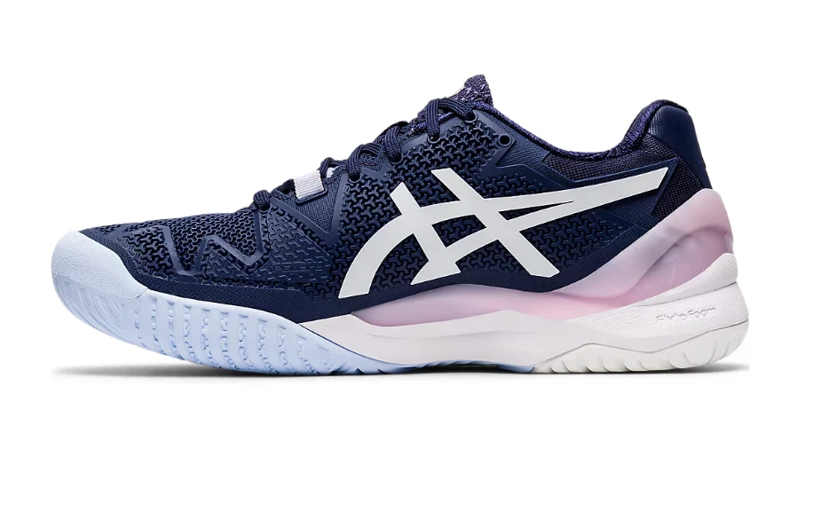 Tênis/pickleball feminino ASICS® 11 B resolução GEL 8 em Peacoat/branco - Imagem 4 de 4