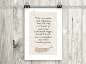 Artissimo Poster Mit Spruch Plakat Kunstdruck Bild Geburt Kinderzimmer Kind Baby Ebay