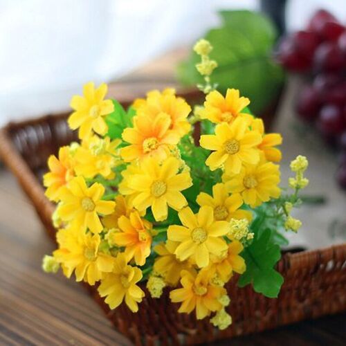 36 Heads Artificial Silk Flowers Bunch Wedding Home Grave Outdoor Bouquet UK - Picture 29 of 40