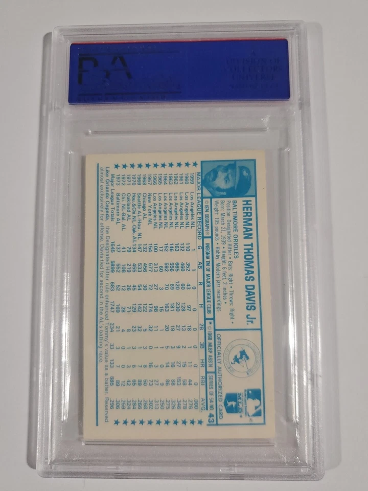 1974 Kellogg's 3-D Super Stars Tommy Davis #43 PSA 8 Baltimore Orioles  - Image 2 of 2