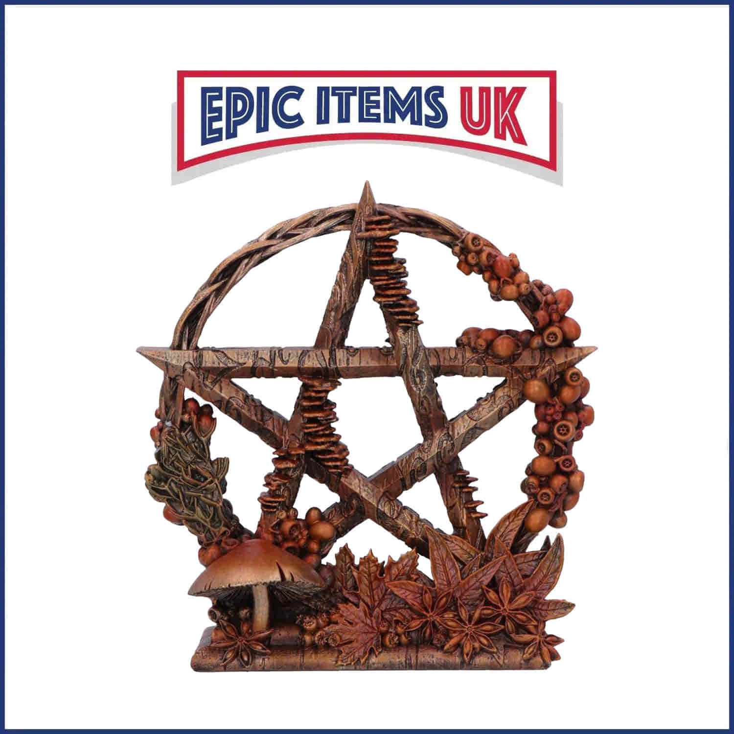 Nemesis Now Autmnal Floral Decorative Pentagram Ornament 16.5cm - IN STOCK