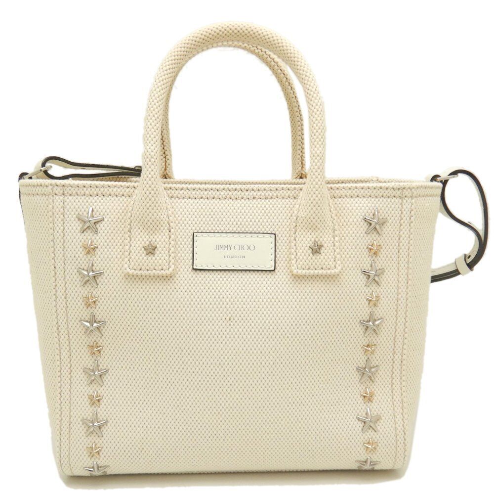 JIMMY CHOO Tote Bag Pegasi S Star studs 2WAY CXH211 Canvas JIMMY CHOO Tote Bag Pegasi S Star studs 2WAY CXH211 Canvas