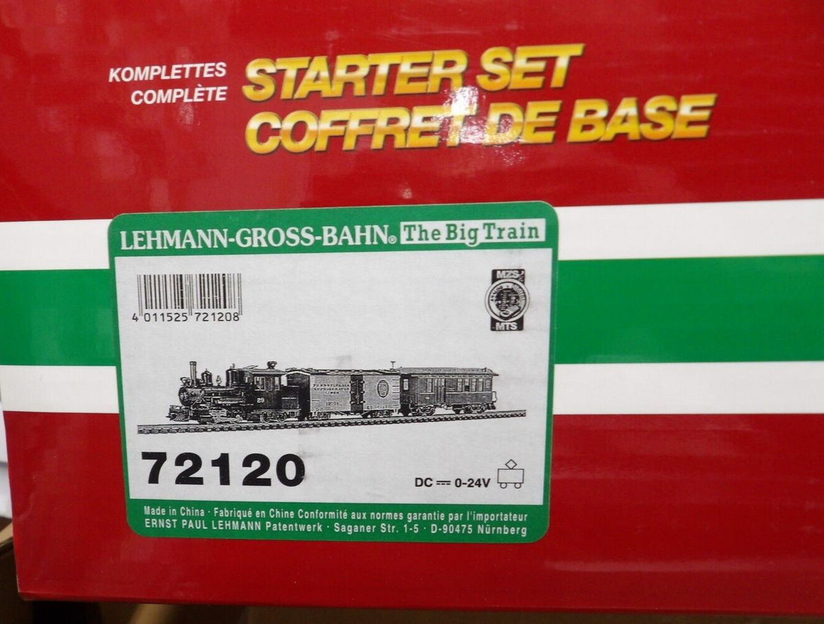 LGB 72120 G Scale Pennsylvania PRR Forney Set: Steam Loco & 2 Cars