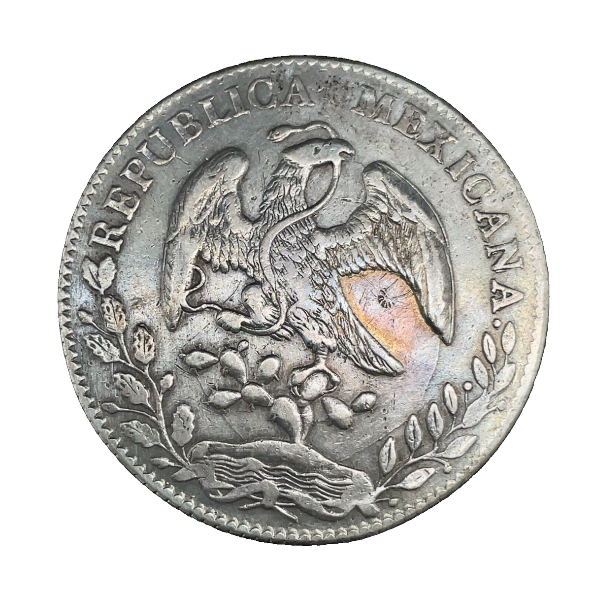 1884 Zs JS Mexico 8 Reales ZACATECAS Mint Libertad Cap & Rays