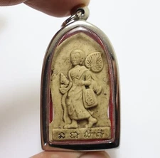 LP KUAY PHRA SIVALI BUDDHA BLESSED YANT POR GUAY SIVALEE THAI REAL MAGIC AMULET