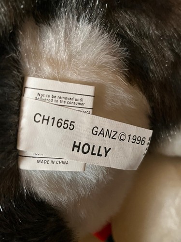 GANZ 1996 Husky “Holly” Happy Holidays! Brand New!! Vintage CH1655 11” Tall - Picture 5 of 6