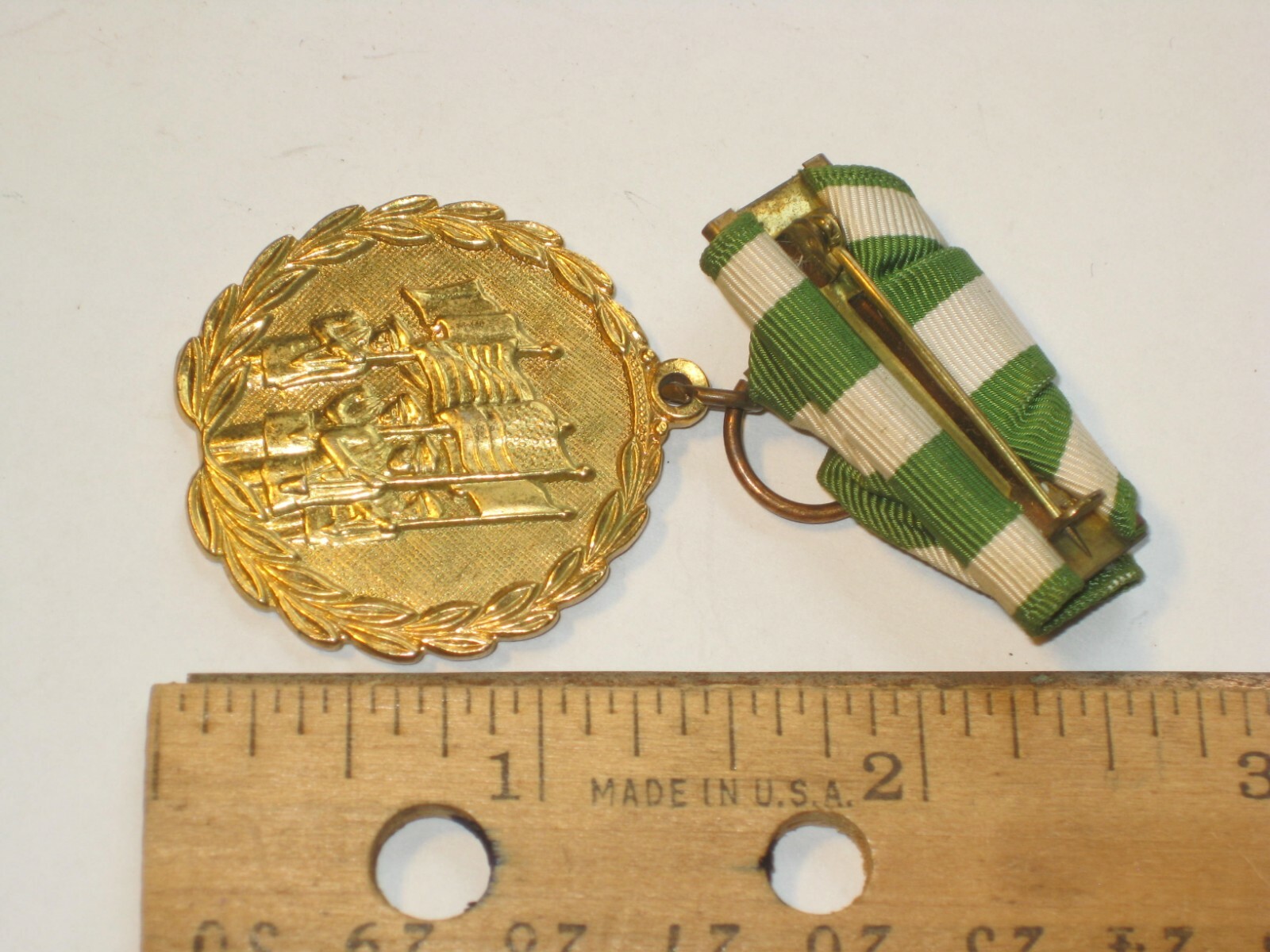 2 vintage Military medals medal medallion gold tone h… Gem