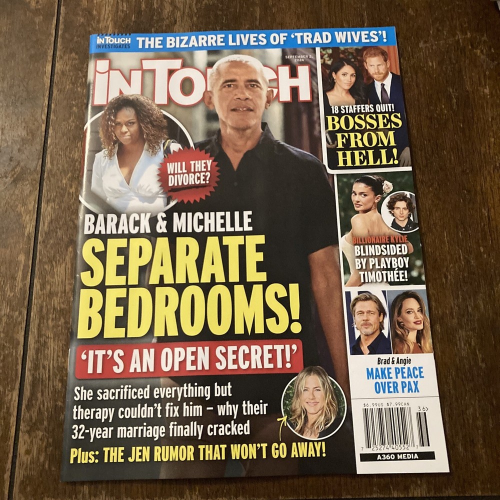 In Touch Magazine Barack & Michelle Separate Bedrooms September 2 , 2024