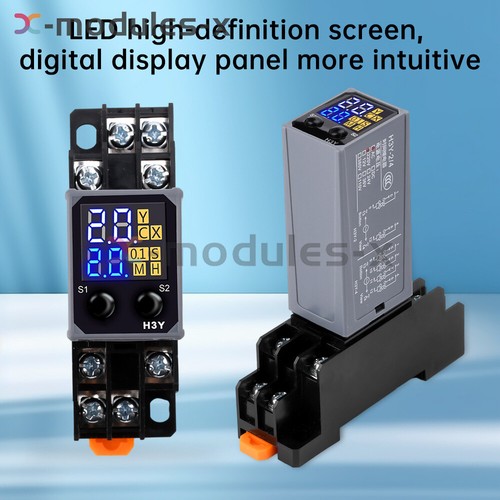 Einstellbares digitales Zeitrelais Zykluszeitverzögerungsrelais + Basis DC12V/24V AC220V - Bild 3 von 30