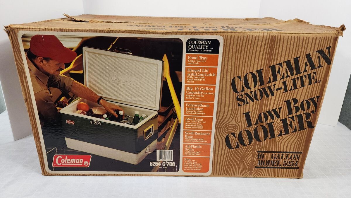 Coleman Snow-Lite Low Boy Cooler (5254 C700) w/ Box - 10 gal Coleman Snow-Lite Low Boy Cooler (5254 C700) w/ Box - 10 gal