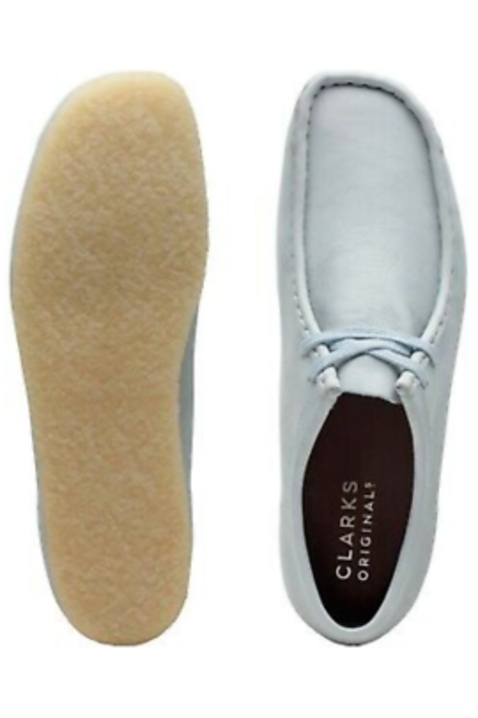clarks wallabees baby blue