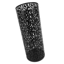 Black S Umbrella Stand Rack For Entryway Metal Hollowed Freestanding Round U LW