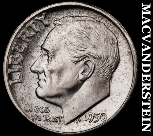 1950 Silver Roosevelt Dime - Choice Gem Brilliant Unc  Lustrous  #G7760