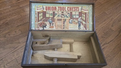R. Bliss Antique Boys Wooden Toy Chest