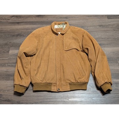 Marlboro Adventure Team Leather Jacket Coat Mens M Brown Map Lining Vintage