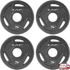 Olympic Grip Weight Plates Set of 4 Cast Iron 5 lb Each Fitness Workout New