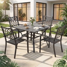 4-Piece Outdoor Dining Set with Table - Quick Assembly, Rust Resistant