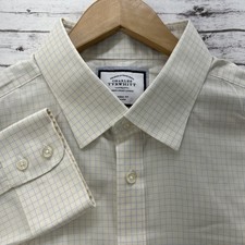 Charles Tyrwhitt Dress Shirt Men's 18 - 35 Button Up Classic Fit Yellow Check