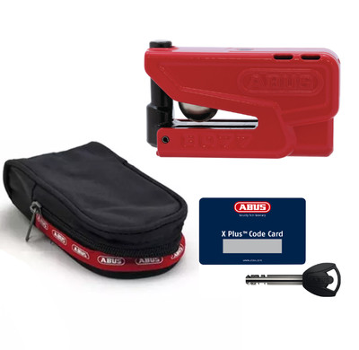 ABUS SCHEIBENSCHLOSS DIEBSTAHLSICHERUNG 8077 GRANIT DETECTO X-PLUS red FÜR SUZUKI