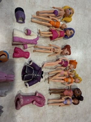 Vtg Lot of Polly Pocket Dolls & Clothes Mattel, Disney Princess,  Early 2000's