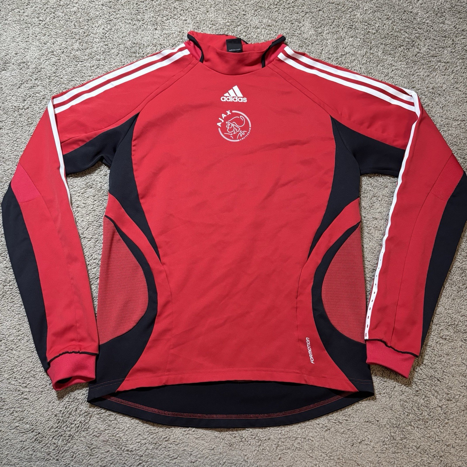 Adidas Ajax Amsterdam Formotion Long Sleeve Training Shirt Jersey Red Mens M