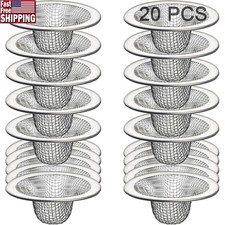 20 Pcs Stainless Steel Sink Strainer Mesh Drain Screens Hair Catcher Filter New