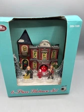 FG Square 6 Pc Firehouse Set Lighted Christmas Village