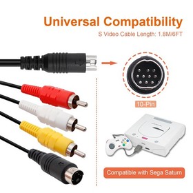 CUENSTOP S-Video AV Cable for Sega Saturn, 6FT