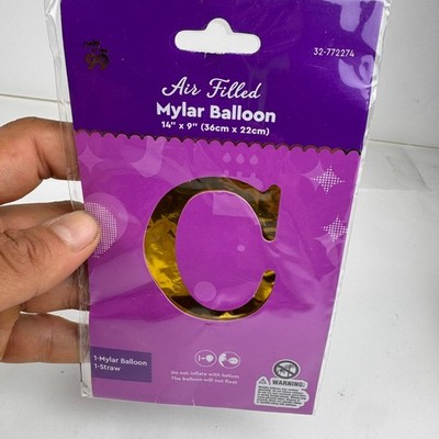Only At The 99 Gold Letter C Mylar Balloon 14'' Air Filled Party Decor New