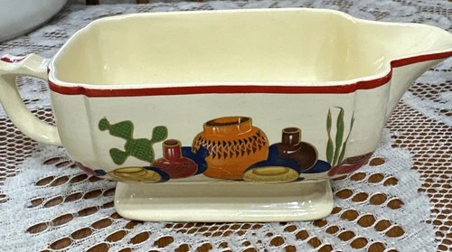 RARE Vintage Homer Laughlin Mexicana Gravy Boat Pottery USA VG Condition HTF