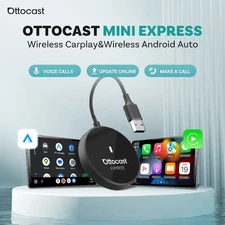 2in1 Ottocast Mini Express USB Wireless CarPlay+Android Auto Adapter Car Radio