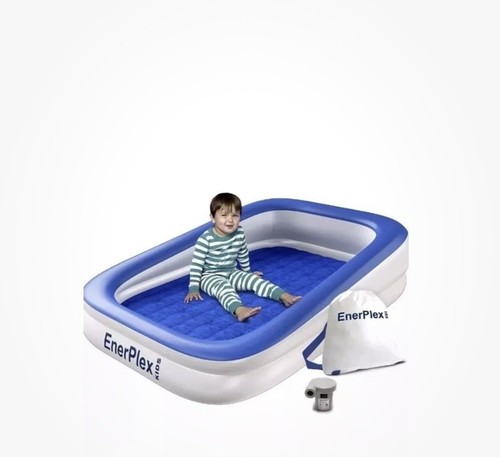 Enerplex Kids Inflatable Travel Bed w/ High Speed Pump, Portable Blow up Toddler