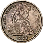New Listing1873-P Seated Liberty Dime - No Arrows - Open 3