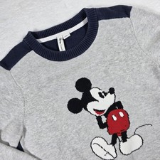 Disney X Janie and Jack Mickey Mouse Pullover Sweater Boy Size 7 Gray/Blue