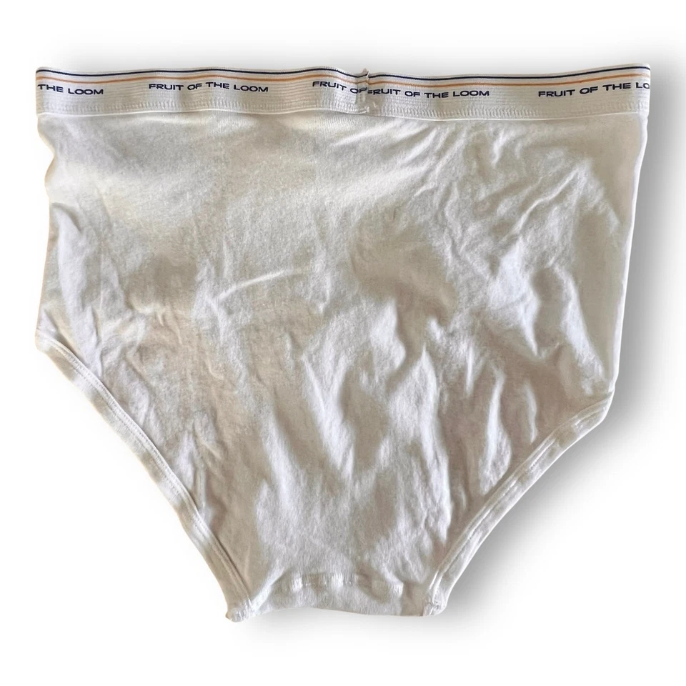 Fruit of the Loom Brief Vintage 80s White Cotton Classic Fit Men’s XL 42-44 NOS - Image 3 of 4
