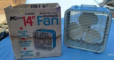Vintage 1970's K-Mart 3 Speed 14-Inch Box Fan Mdl  # K-14X Works