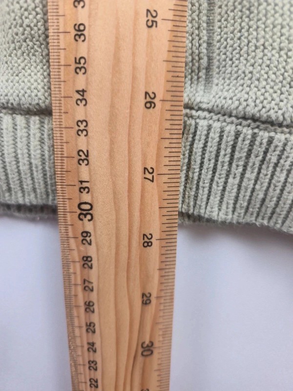 IZOD Vintage 90s Crew Neck Sweater Regular Fit Sage Green Rib Knit Cotton L 286 image 6