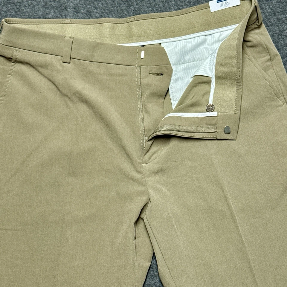 Pantalones de vestir George Performance para hombre 36x32 caqui 4 vías elásticos frente plano Foto 4 de 4