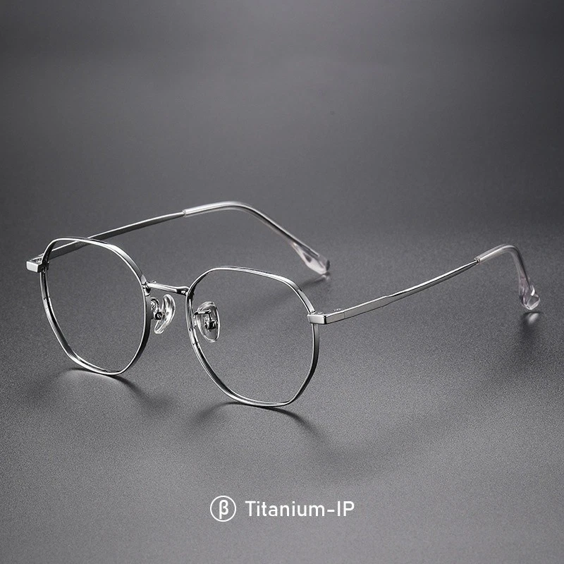 Gafas de lectura ultraligeras con borde poligonal de titanio para hombres y mujeres lectores Foto 2 de 4